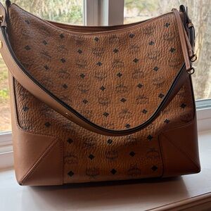MCM Tan Leather Hobo Bag